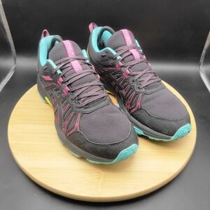 ASICS Gel Venture 7 Womens Trail Running Shoes Black Pink Teal 1012A983 Size 10